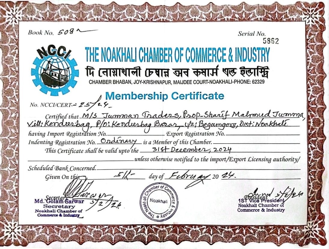 jumman Traders Certificates